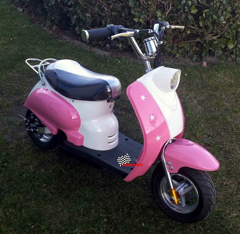 mini vespa scooter 24 volt roze